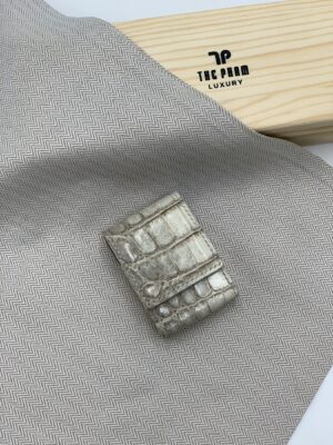 Bao da bật lửa Dupont da cá sấu bạch tạng Himalayan