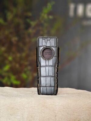 Bao da Xor da cá sấu Pháp màu đen phối nhũ vàng