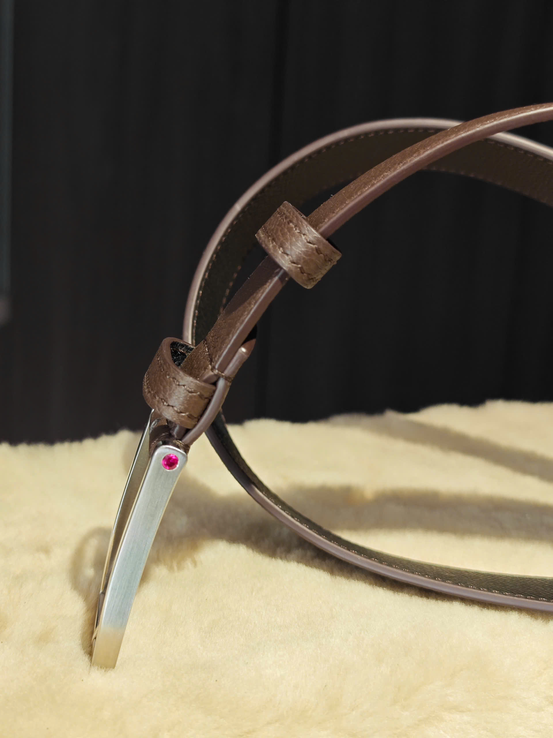 Thắt lưng da Togo TP Marshal màu nâu – Handmade cao cấp | Thế Phạm - Hình ảnh 3